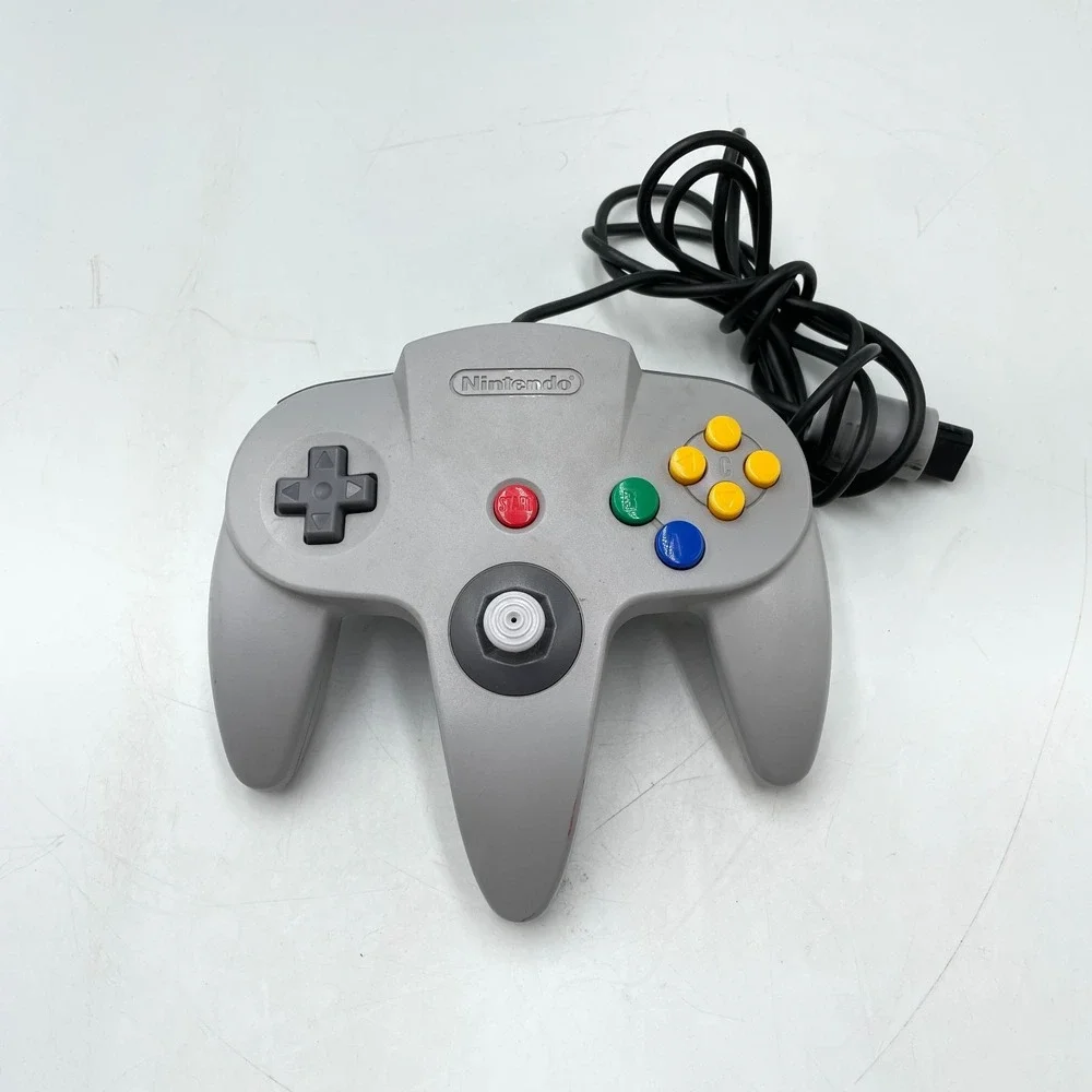 Nintendo 64 Gaming Controller Gray Wired Handheld Ergonomic Joystick for Console